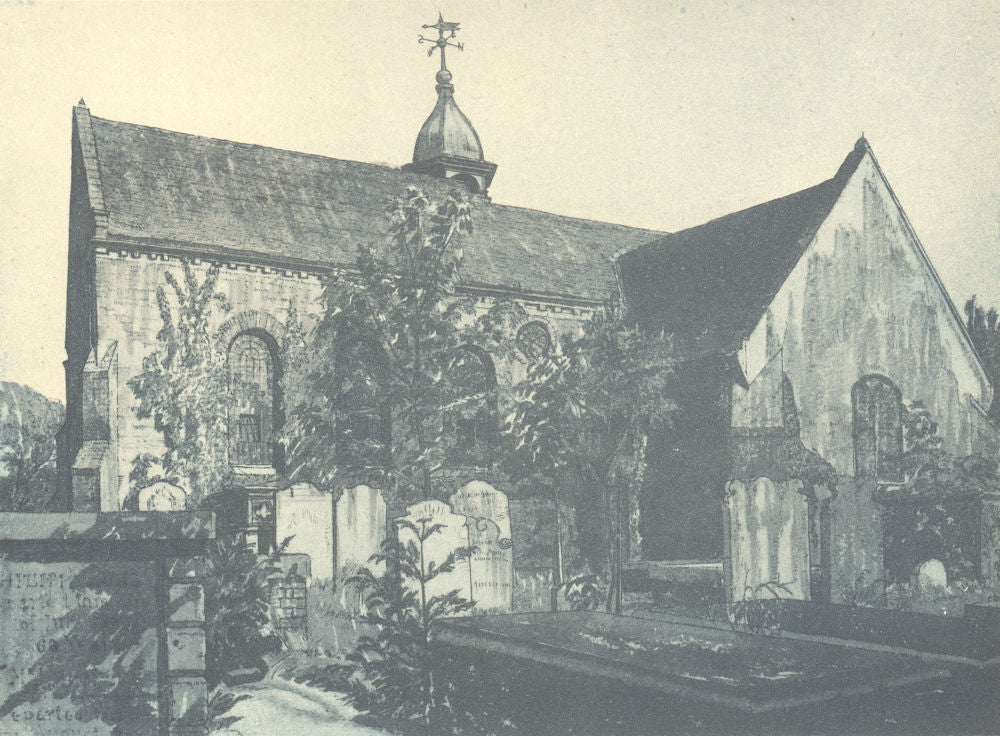 PETERSHAM. St. Peter's Church. London. By W Fairclough 1946 old vintage print